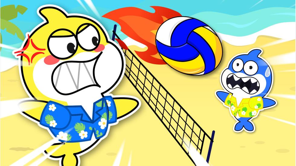 Baby Shark Summer-Play Volleyball On The Beach (Baby Shark Series-2D)