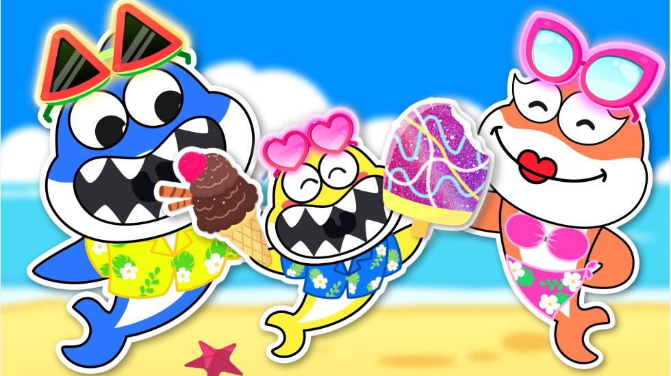 Baby Shark Summer Song-Eating Ice Cream On The Beach (Baby Shark Series-2D)