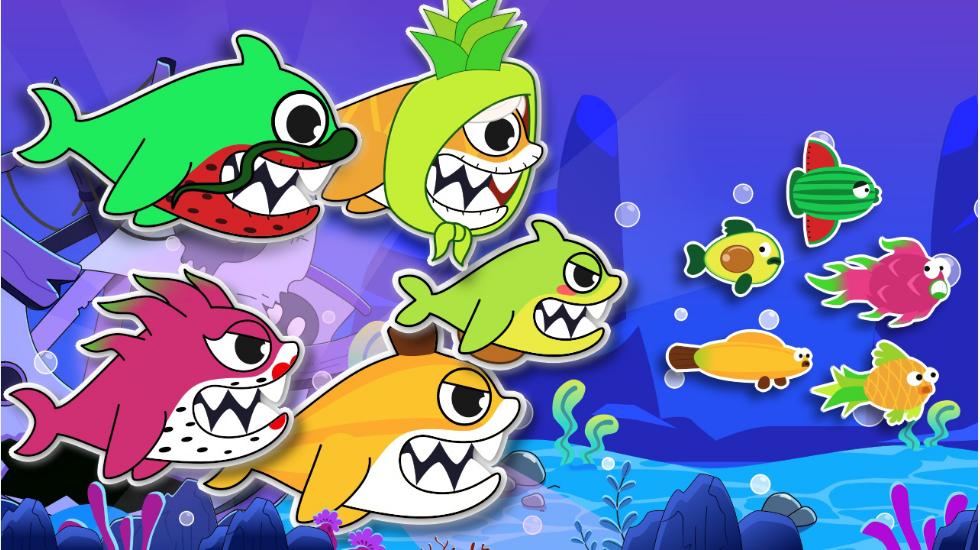 Let's Catch The Fruit Fish With Baby Shark-Learn About Fruits (Baby Shark Series-2D)