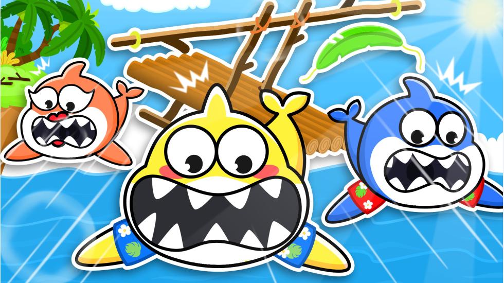 311-Baby Shark learns how to survive on the island-Life skills for children (Baby Shark Series-2D)