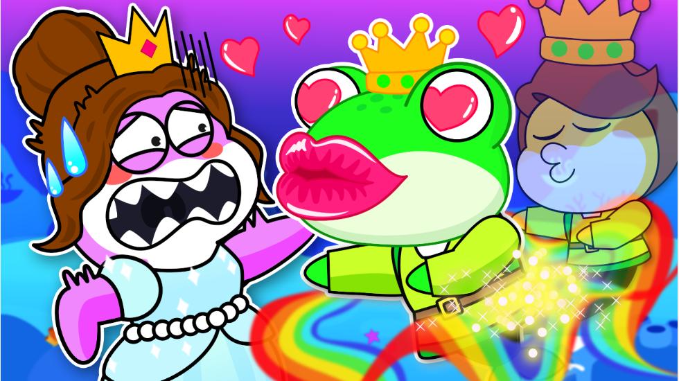 Baby Shark Turns Into A Frog Prince-The Frog Prince Story For Kids (Baby Shark Series-2D)