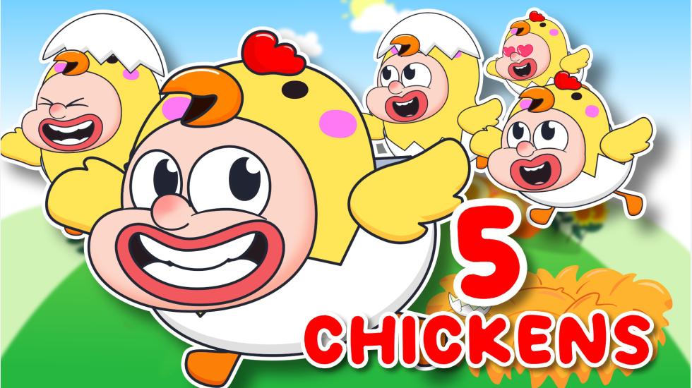 Five Little Chickens Jumping On The Bed-Songs For Toddlers (Dự Án Nhím)