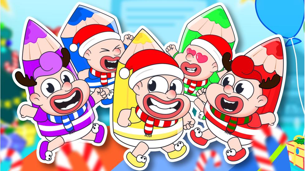 Five Little Colors Jumping On The Bed-Christmas Pencils Hop (Dự Án Nhím)