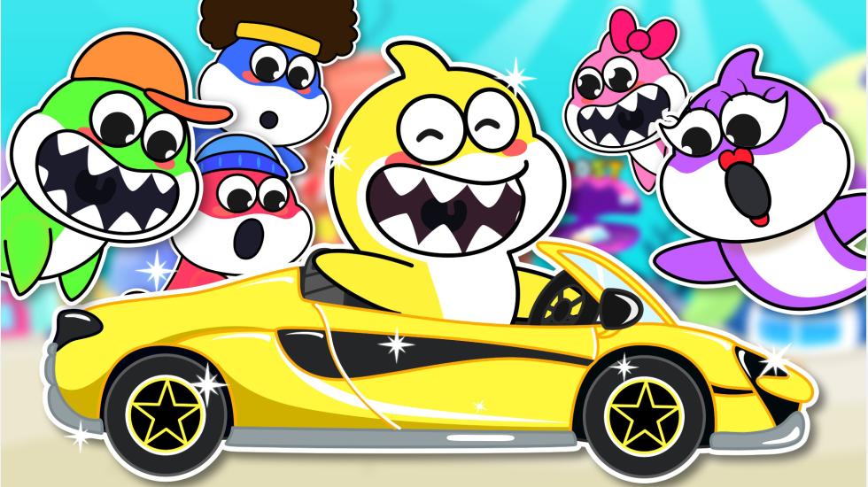 Baby Shark Winning Super Car Prize-Baby Shark Song (Baby Shark Series-2D)