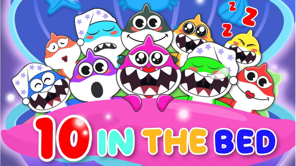 Ten In The Bed- Baby Shark Song Counting Song For Kids (Baby Shark Series-2D)