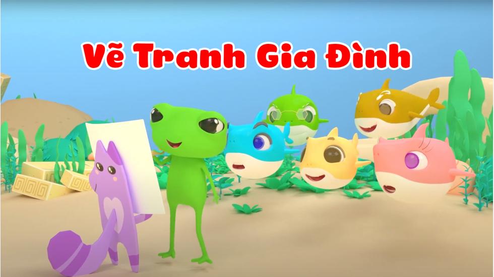 Vẽ Tranh Gia Đình - Baby Shark 3D