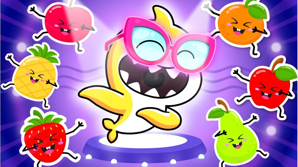 Fruits Jumping With Baby Shark - Learn About Fruits (Baby Shark Series-2d)