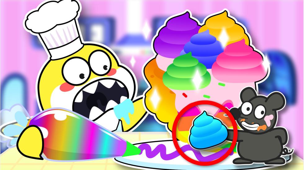 Rainbow Cake Recipe (Baby Shark Series-2d)