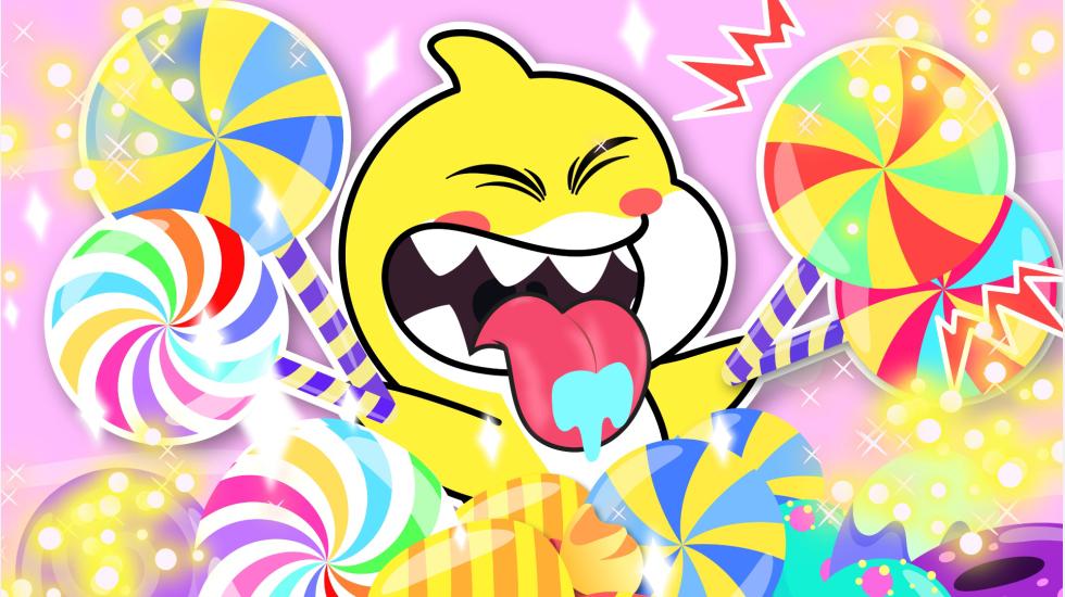 Sweet Candy Baby Shark Enjoys A Sweet Treat Lollipop Time (Baby Shark Series-2d)
