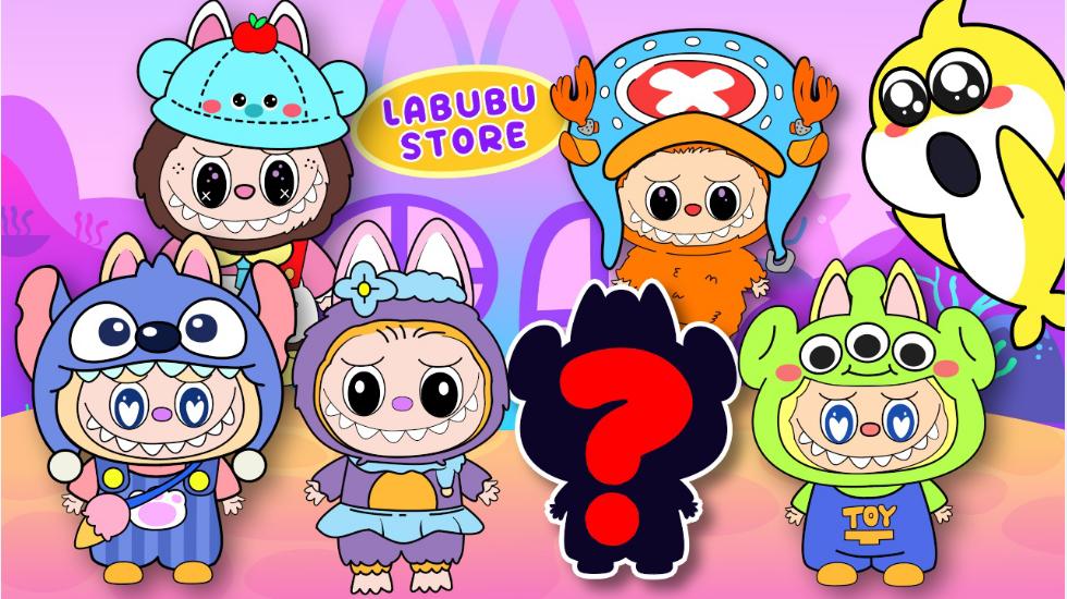 Guess The Secret Labubu With Baby Shark Funny Blind Bag Toy Surprise For Kids (Baby Shark Series-2d)