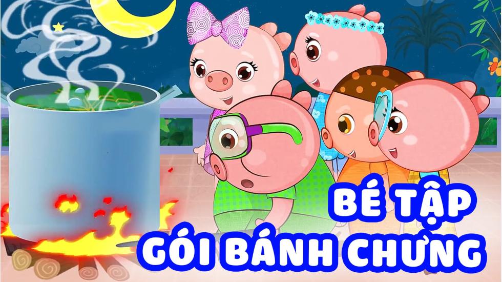 Bé tập gói bánh trưng | Ban Nhạc Ủn Ỉn - Ca Nhạc Thiếu Nhi Vui Nhộn Hay Nhất 2020