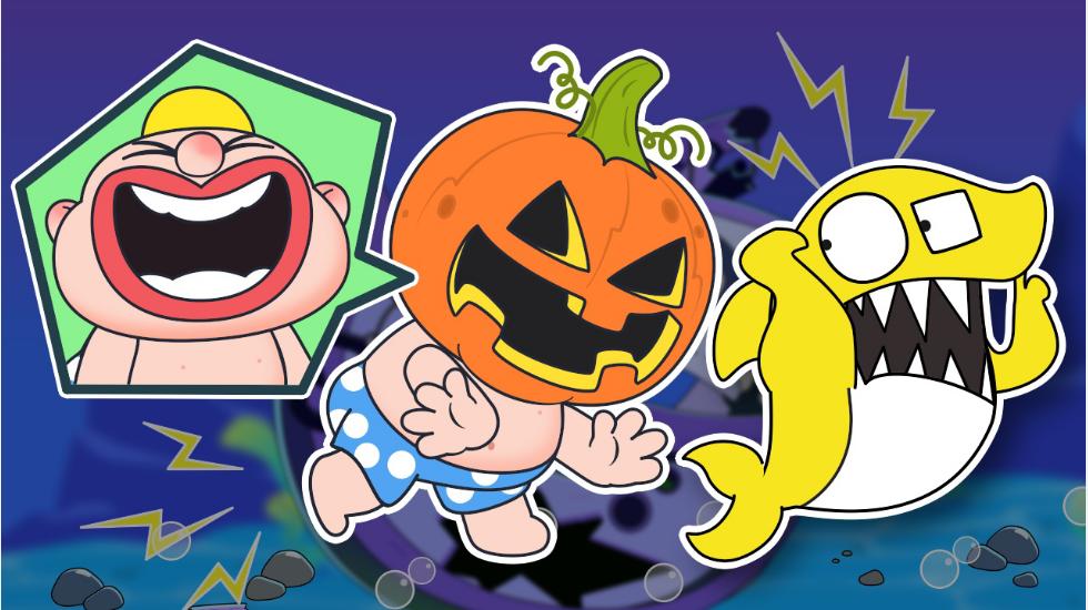 Baby Shark Halloween-Baby Shark are Afraid of Pumpkin Ghost