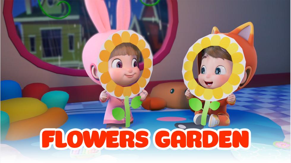  Flowers garden-Lala train 3D