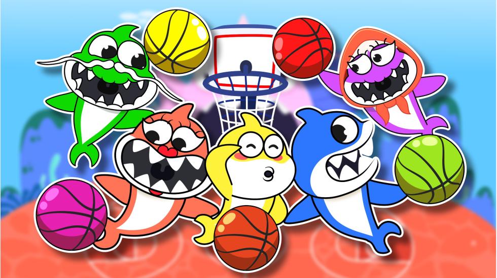 Baby Shark Playing Basketball-Nursery Rhymes Song For Kids (Baby Shark Series-2D)